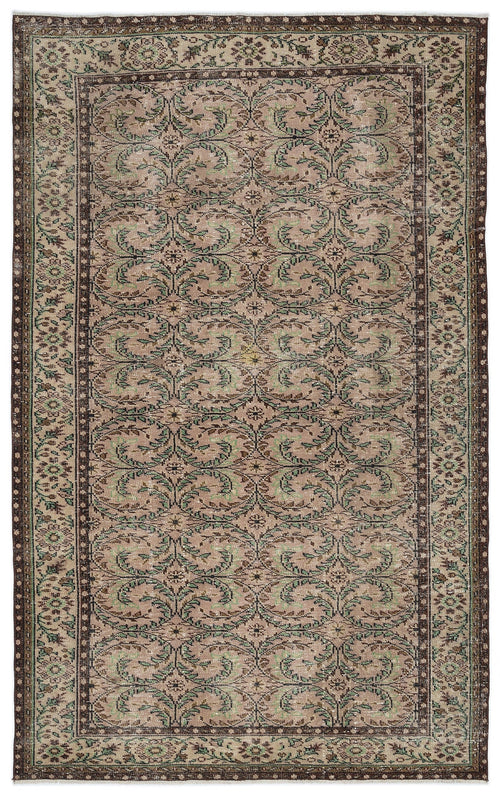 Atina 9643 Beige Vintage Wool Handmade Area Rug 6'0" x 9'9"