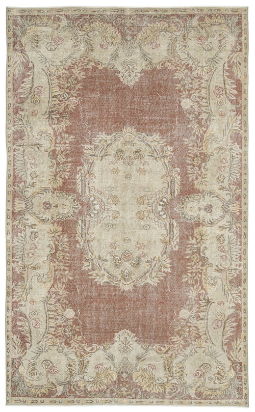Atina 9676 Beige Vintage Wool Handmade Area Rug 5'10" x 9'5"