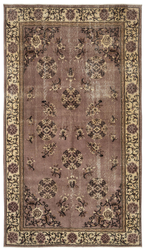 Atina 9678 Beige Vintage Wool Handmade Area Rug 5'3" x 8'6"