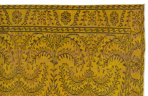 Atina Yellow Vintage Wool Handmade Area Rug 5'11" x 8'9"