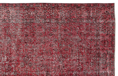 Atina Red Vintage Wool Handmade Area Rug 5'7" x 9'7"