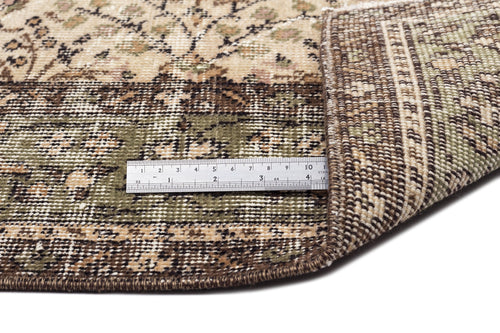 Atina Beige Vintage Wool Handmade Area Rug 4'11" x 8'4"