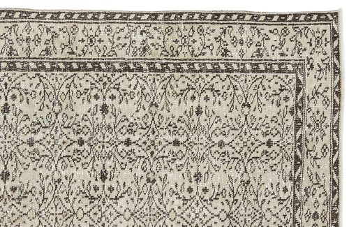 Atina Beige Vintage Wool Handmade Area Rug 5'4" x 9'1"