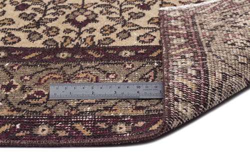 Atina Beige Vintage Wool Handmade Area Rug 4'9" x 8'4"