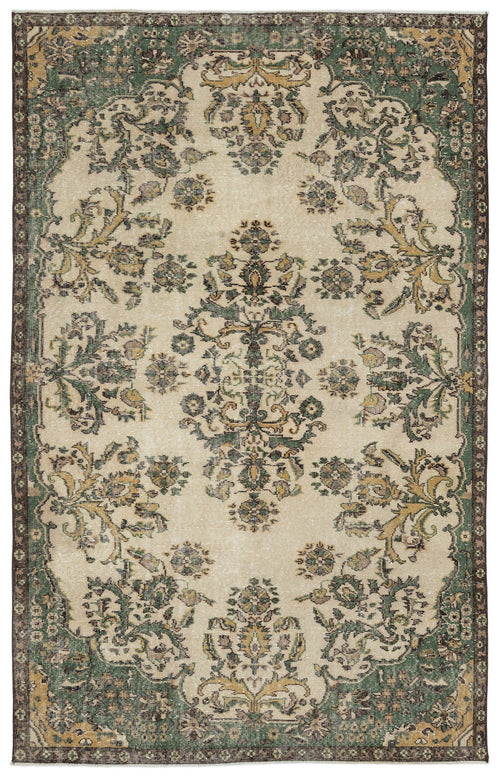 Atina 9797 Beige Vintage Wool Handmade Area Rug 5'9" x 9'0"