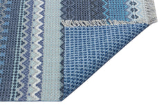 Grey Striped Area Rug - Washable Non Slip Cotton Area Rug with Fringed Edges