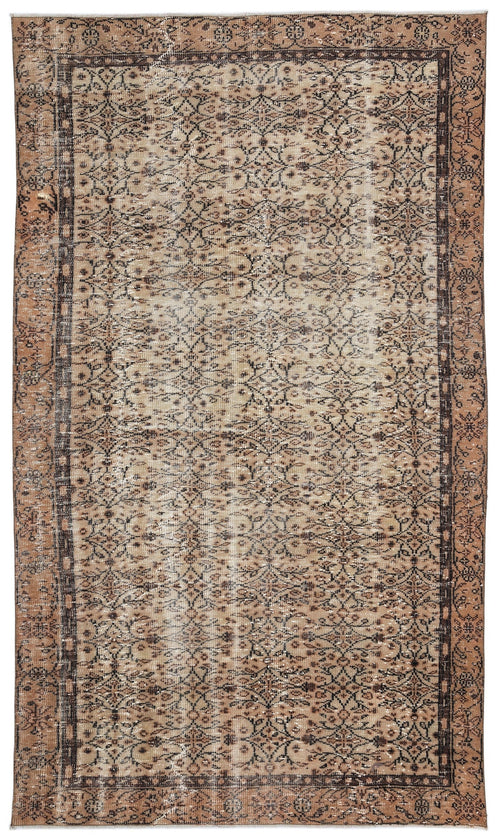 Atina Brown Vintage Wool Handmade Area Rug 5'9" x 9'7"