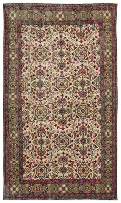 Atina Brown Frame Wool Handmade Area Rug 5'0" x 9'2"