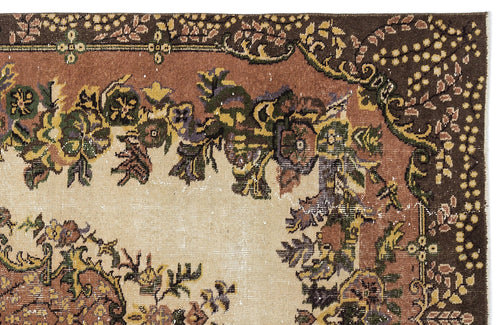 Atina 9807 Beige Vintage Wool Handmade Area Rug 5'9" x 10'1"