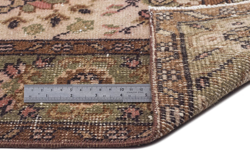 Atina Brown Vintage Wool Handmade Area Rug 6'9" x 8'2"