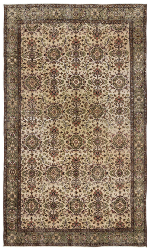 Atina Brown Vintage Wool Handmade Area Rug 6'9" x 8'2"