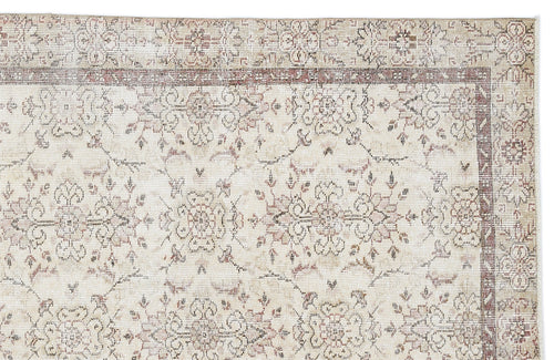 Atina Beige Vintage Wool Handmade Area Rug 5'5" x 8'7"