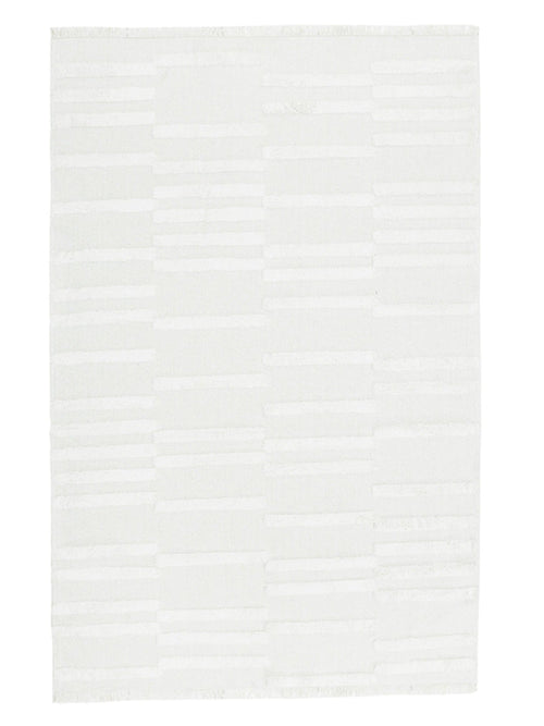 Modern Area Rug – Machine Made Cream Cotton Yarn Carpet for Living Room