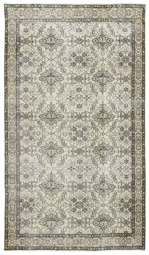 Atina Beige Vintage Wool Handmade Area Rug 4'9" x 8'0"