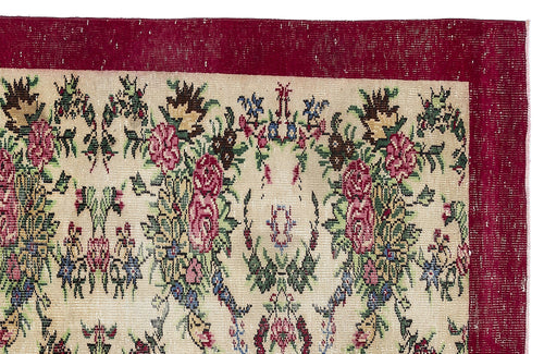 Atina 9844 Beige Vintage Wool Handmade Area Rug 6'2" x 9'7"