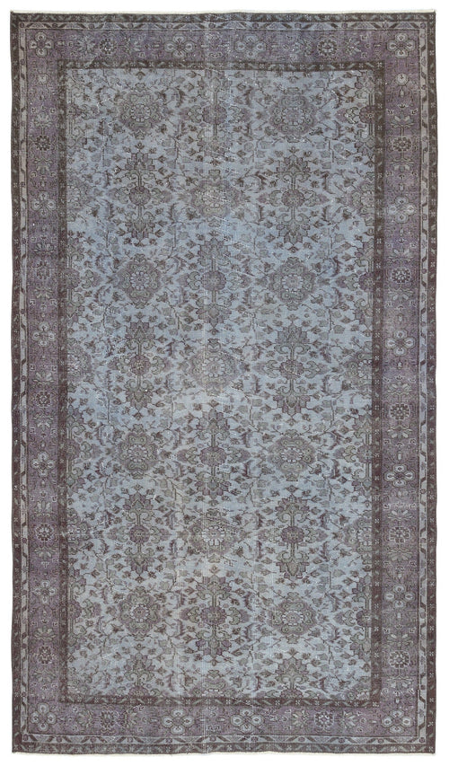 Atina Blue Vintage Wool Handmade Area Rug 5'5" x 9'7"