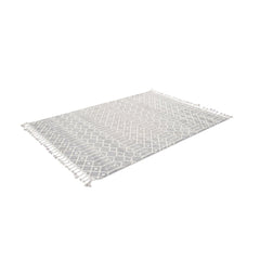 Grey Geometric Area Rug - Microfiber Machine Made, Dust Proof, 9mm Pile Height