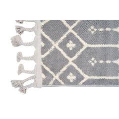 Grey Geometric Area Rug - Microfiber Machine Made, Dust Proof, 9mm Pile Height