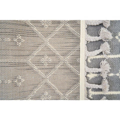 Grey Geometric Area Rug - Microfiber Machine Made, Dust Proof, 9mm Pile Height