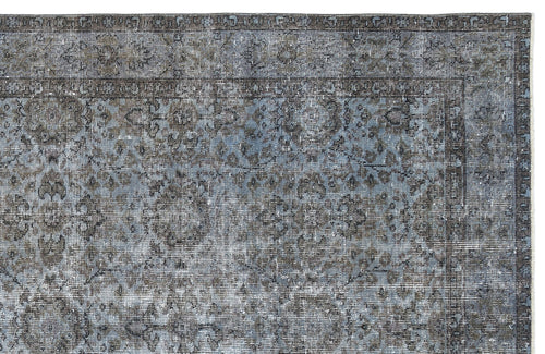 Atina Blue Vintage Wool Handmade Area Rug 5'4" x 9'7"
