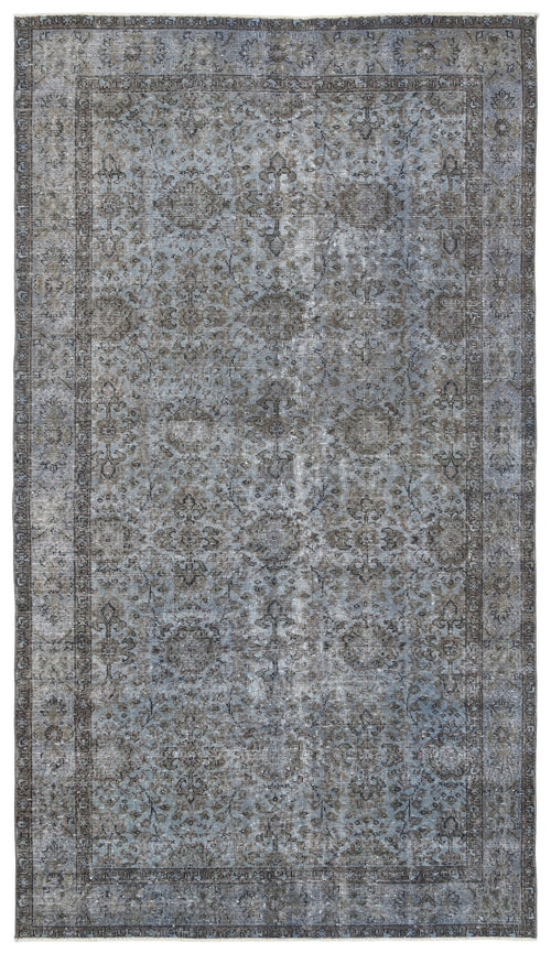 Atina Blue Vintage Wool Handmade Area Rug 5'4" x 9'7"