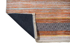 Brown Striped Area Rug – Soft Cotton Chenille Rug | Digital Print Carpet