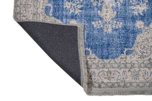Classic Blue Area Rug - Cotton Chenille Digital Print Carpet for Living Room Decor