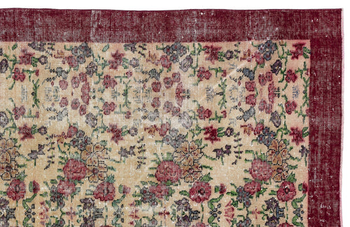 Atina 9940 Beige Vintage Wool Handmade Area Rug 4'4" x 10'6"