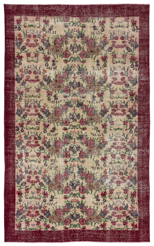 Atina 9940 Beige Vintage Wool Handmade Area Rug 4'4" x 10'6"