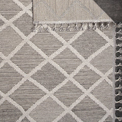 Grey Geometric Area Rug - Machine Made Polyester Rug with Durable Loop Pile