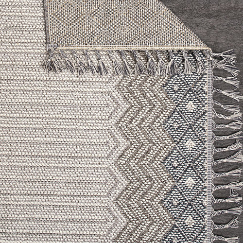 Machine Made Area Rug – Grey Geometric Polyester Carpet With Durable Loop Pile