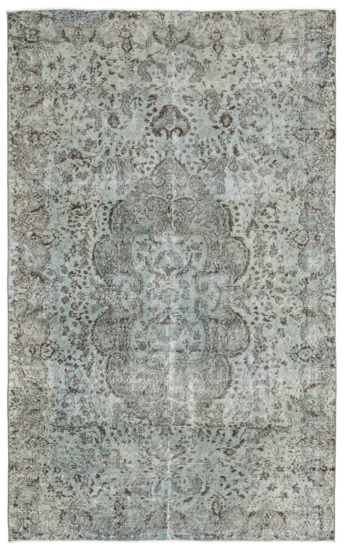 Atina Green Vintage Wool Handmade Area Rug 6'0" x 9'7"