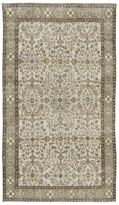 Atina Cream Classic Wool Handmade Area Rug 5'3" x 9'3"