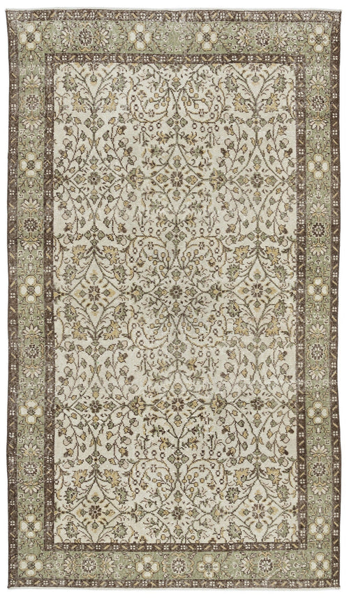 Atina Cream Classic Wool Handmade Area Rug 5'3" x 9'3"