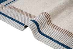 Digital Print Area Rug – Beige Frame Cotton Chenille Stylish Carpet for Home Decor