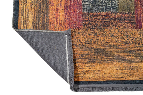 Orange Area Rug - Bergen Frame Design Digital Print Cotton Chenille Carpet