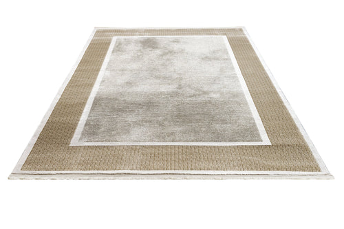 Cream Area Rug – Machine Made Rug With Fringed Edge Carpet For Living Room