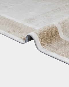 Cream Area Rug – Machine Made Rug With Fringed Edge Carpet For Living Room