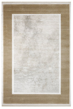 Cream Area Rug – Machine Made Rug With Fringed Edge Carpet For Living Room
