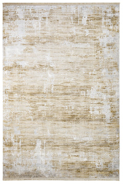 Modern Area Rug – Beige Machine Made Rug with Fringed Edges | Durable Acrylic Carpet