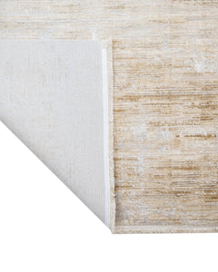 Modern Area Rug – Beige Machine Made Rug with Fringed Edges | Durable Acrylic Carpet