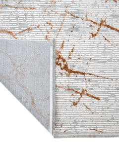 Modern Area Rug – Copper Machine Made Rug With Fringed Edges | Durable Acrylic Floor Carpet