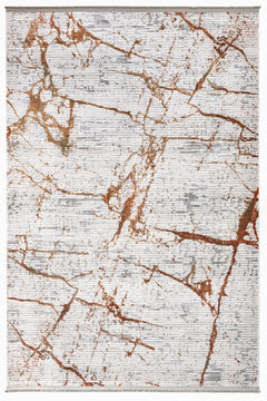 Modern Area Rug – Copper Machine Made Rug With Fringed Edges | Durable Acrylic Floor Carpet