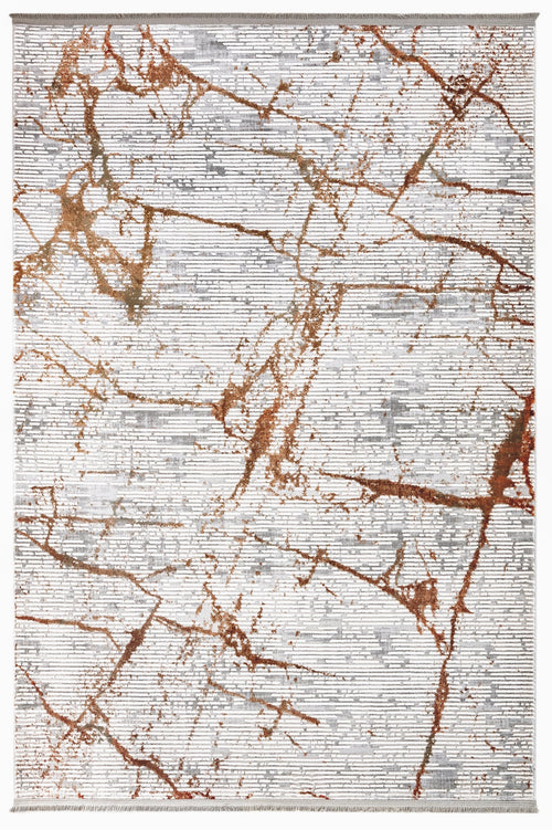 Modern Area Rug – Copper Machine Made Rug With Fringed Edges | Durable Acrylic Floor Carpet