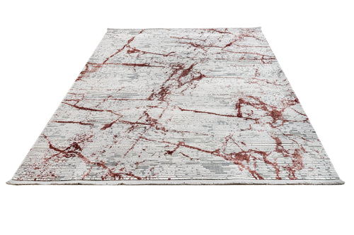 Modern Area Rug – Burgundy Machine Made Rug With Fringed Edges For Living Room