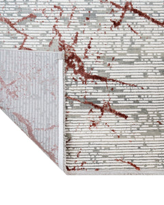 Modern Area Rug – Burgundy Machine Made Rug With Fringed Edges For Living Room