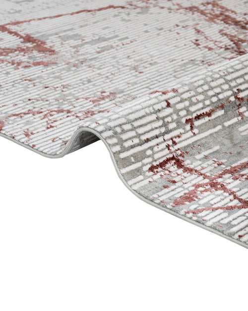 Modern Area Rug – Burgundy Machine Made Rug With Fringed Edges For Living Room