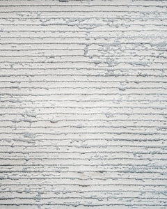 Modern Area Rug – Machine Made Grey Acrylic Carpet with Fringed Edges