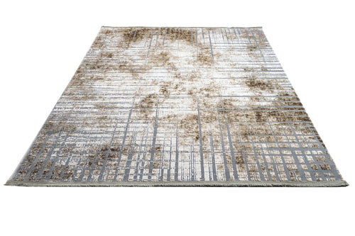 Modern Area Rug – Machine Made Acrylic Flax Flower Carpet with Fringed Edges