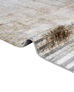 Modern Area Rug – Machine Made Acrylic Flax Flower Carpet with Fringed Edges